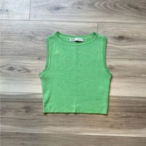 Green Cropped Zara Tank Top